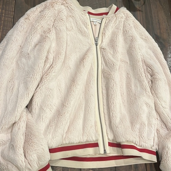 Lavender Brown fur Bomber Jacket/Like New - Picture 3 of 16